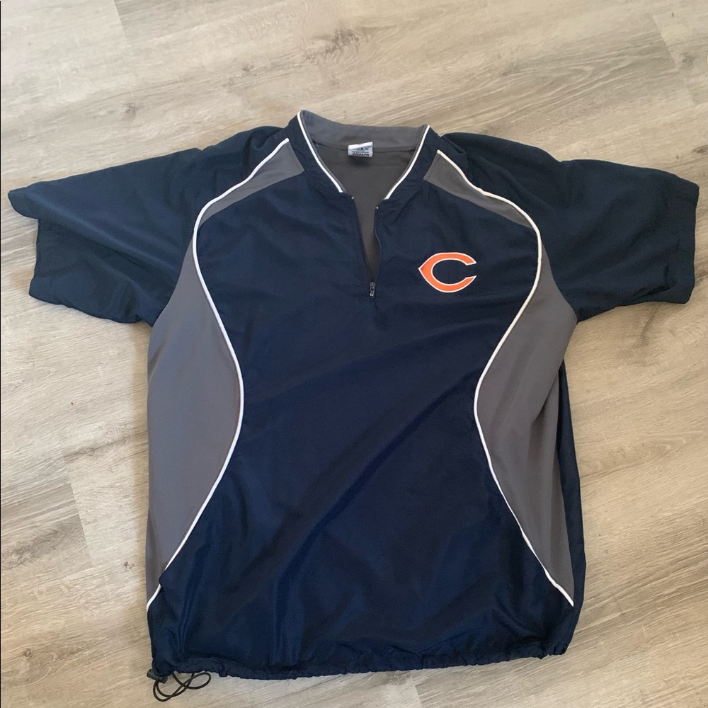 Chicago Bears 1/4 Zip Pullover Shirt Navy Men's Medium Alleson Athletic